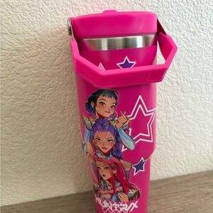 K-pop demon hunter tumblers reusable with straw